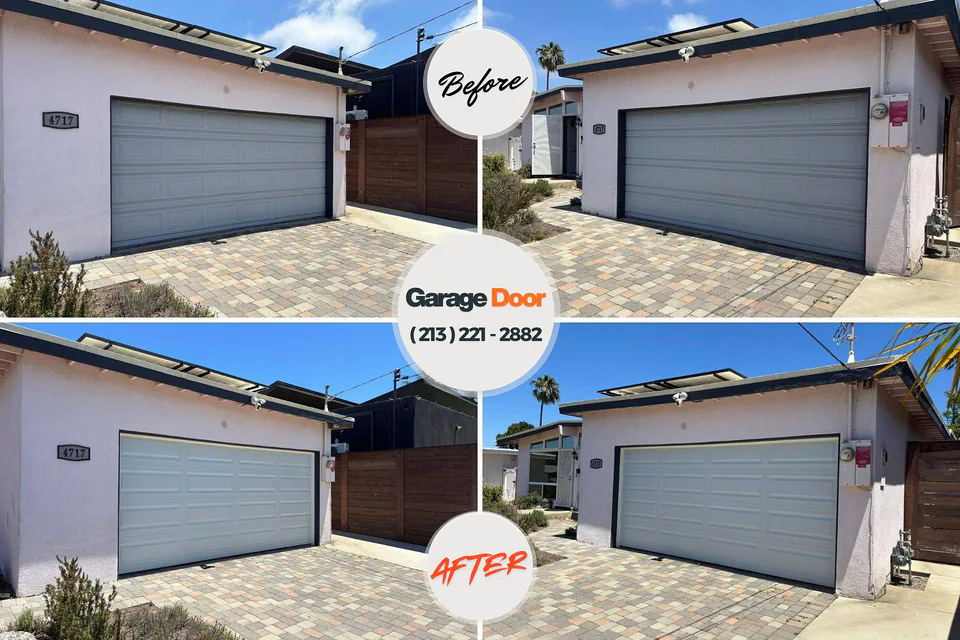Before and after: garage door repair De Soto, IA